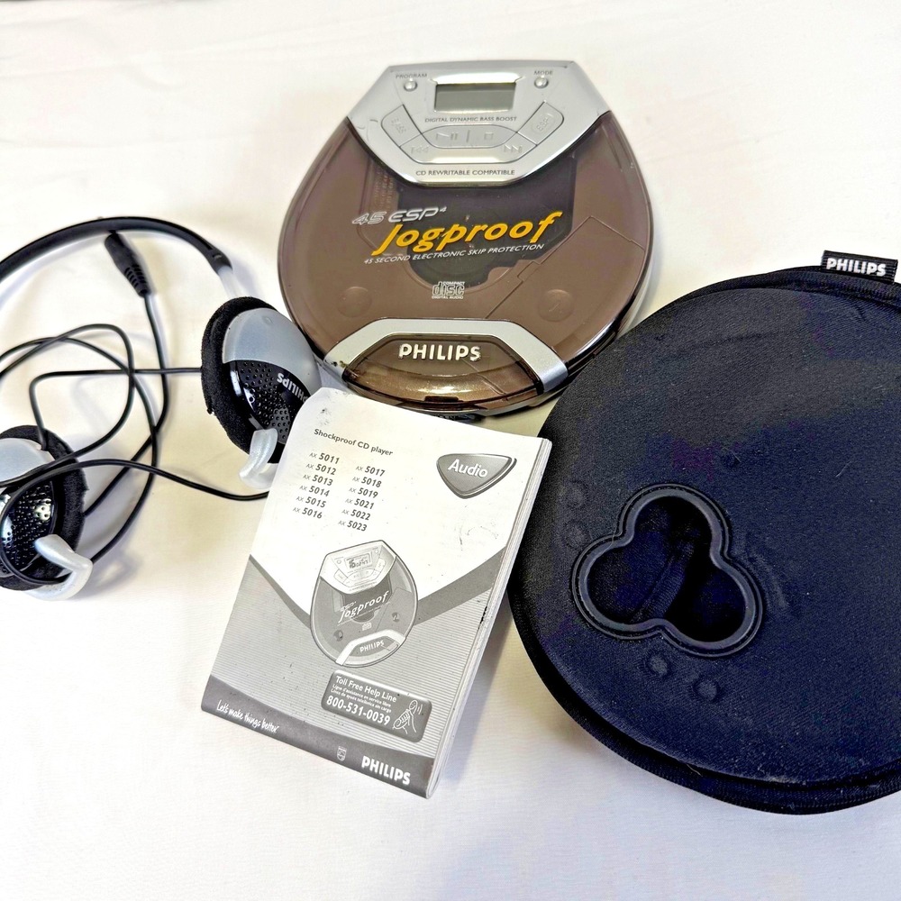 Vintage (2001) Philips 45‎ ESP4 Jogproof Portable CD Player AX5012/17 Works